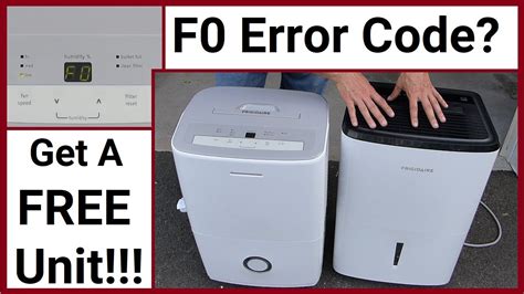 Frigidaire dehumidifier f0 fix - Fridgidaire does replace units with the F0 error code, I believe for up to 5yrs from purchase. Its not easy to do, must have the receipt and they may accept one reprinted from the purchase site. I have received a replacement unit. 